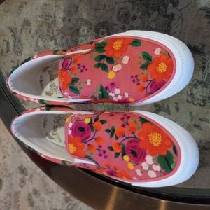 KEDS RIFLE PAPER PINK FLORAL SNEAKERS  9